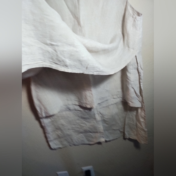 Chicos Linen Tunic Top Lagenlook Minimalist Boho Long Tunic - Picture 14 of 16